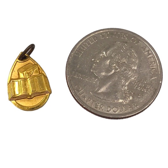 Mini Gold Tone Drop of Books (Missionary) Charm - Picture 3 of 3